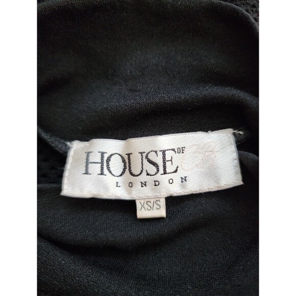 House of CB London Women's Size XS/S Bodysuit High Neck Mesh fish net stretch - Picture 2 of 9